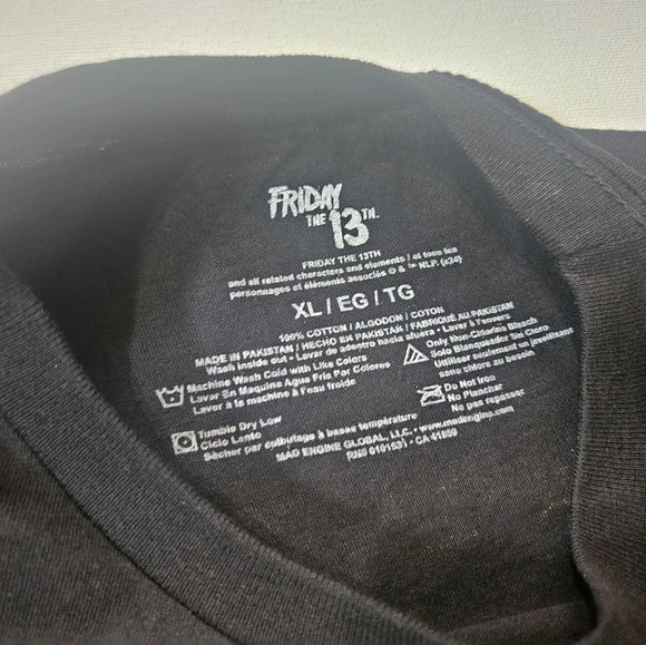 Friday The 13th T-Shirt Mens XL Black Orange Graphic Halloween Horror Spooky Tee - Picture 2 of 6